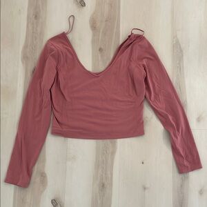 Lululemon Athletica Mauve Long Sleeve Crop Top